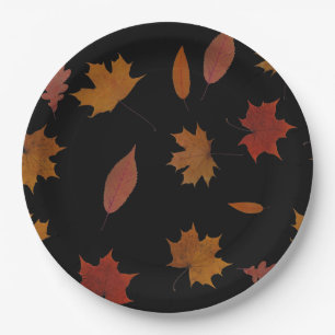 Plato De Papel Hojas de otoño fotográficas en color de encargo