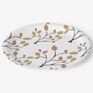 Plato De Papel Hojas elegantes