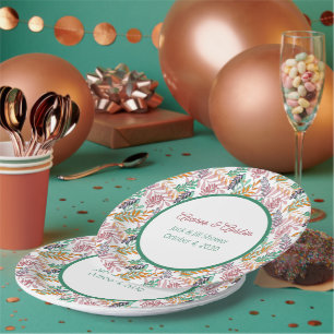 Plato De Papel Hojas multicolores Jack y Jill Shower