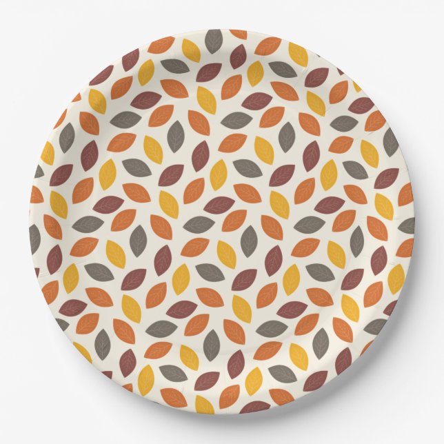 Plato De Papel Hojas otoñales (Anverso)