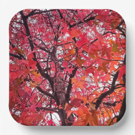 Plato De Papel Hojas rosadas