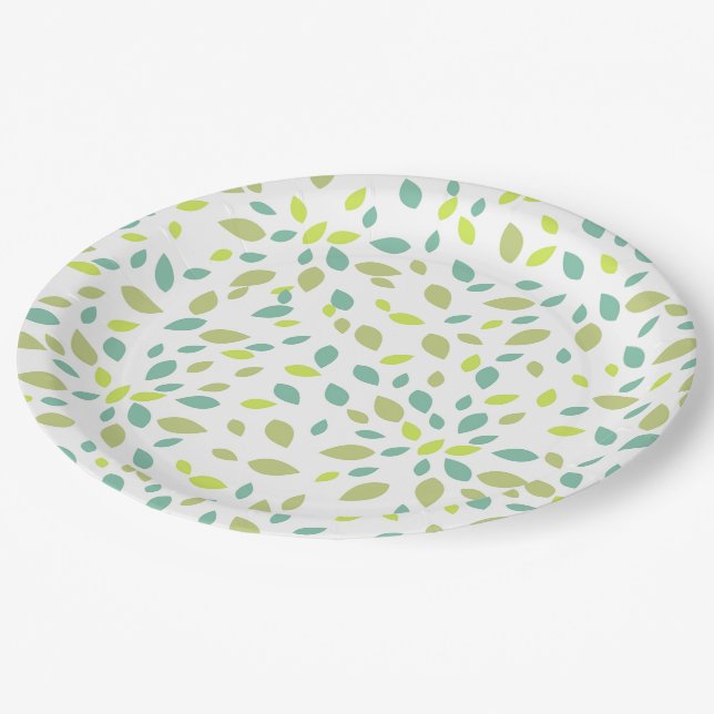 Plato De Papel Hojas (verdes) (Angular)