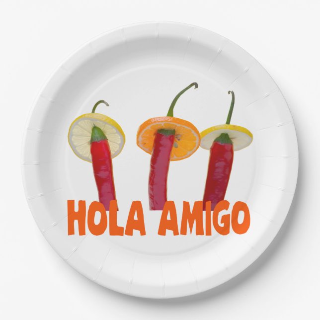 Plato De Papel Hola Amigo (Anverso)