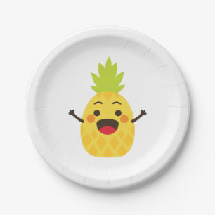 Plato De Papel ¡Hola amigos! Ilustracion de piña