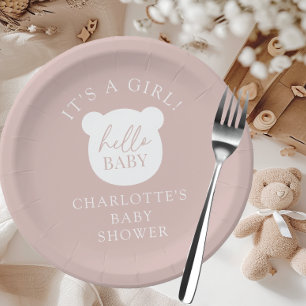 Plato De Papel Hola Bear Bebé Es un Chico