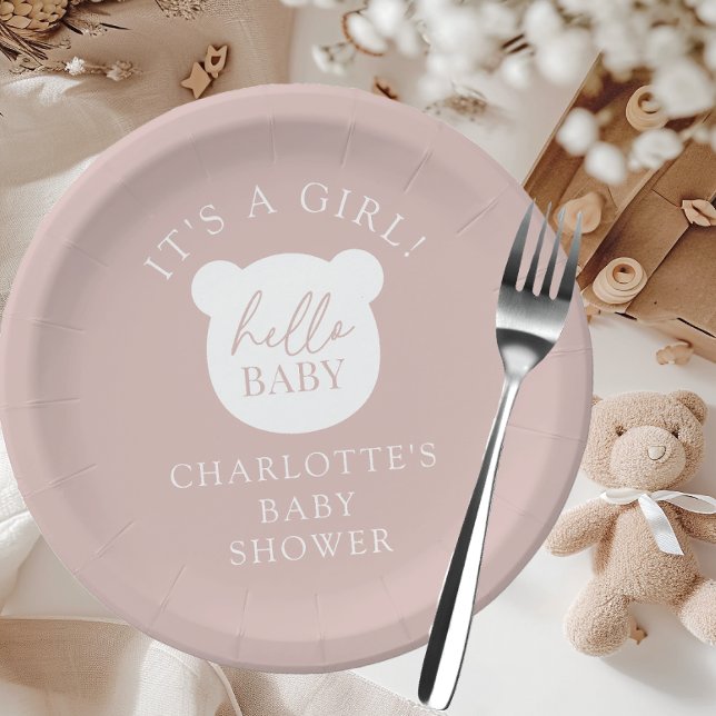 Plato De Papel Hola Bear Bebé Es un Chico (Subido por el creador)