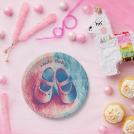 Plato De Papel Hola bebé - encantador