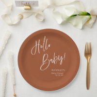 Hola bebé Terracotta Bohemian Earthy Baby Shower