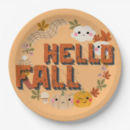 Plato De Papel Hola Caída Naturaleza Cute Saltos del otoño Pavill