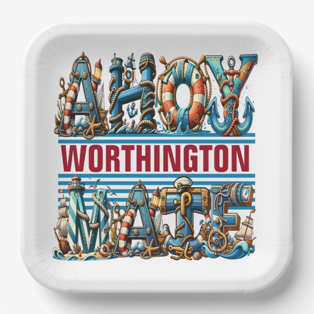 PLATO DE PAPEL HOLA PERMISO PARA ABORDAR (Anverso)