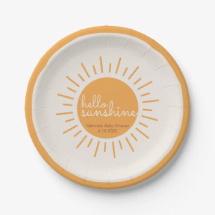 Plato De Papel Hola Sunshine Boho Baby Shower