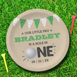 Plato De Papel Hole In One Boys Golf 1er cumpleaños Par-tee