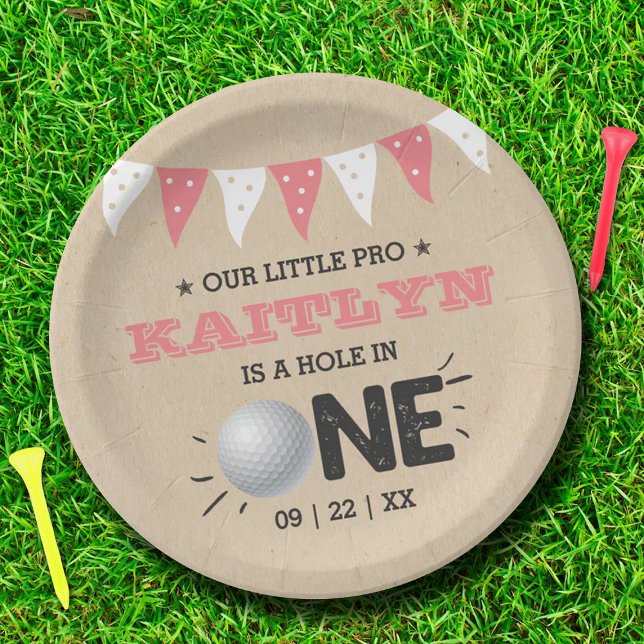 Plato De Papel Hole In One Chicas Golf 1er cumpleaños Par-tee (Subido por el creador)