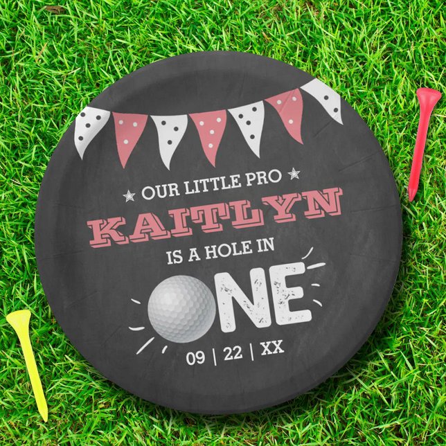 Plato De Papel Hole In One Chicas Golf 1er cumpleaños Par-tee (Subido por el creador)