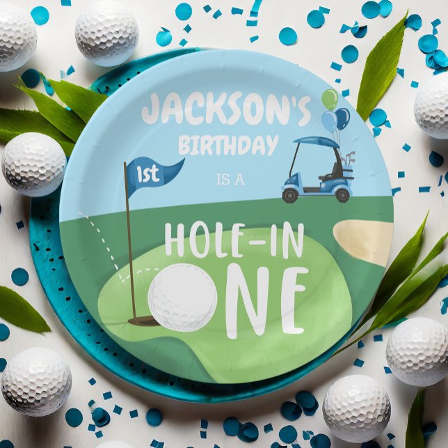 Plato De Papel Hole In One Golf Boy First Birday Par-Tee (Subido por el creador)
