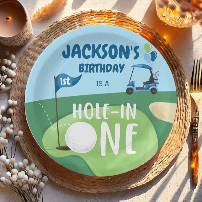 Plato De Papel Hole In One Golf Boy First Birday Par-Tee (Subido por el creador)
