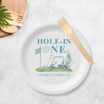 Plato De Papel Hole In One Golf Par-tee Boy Primer Cumpleaños<br><div class="desc">Hoyo En Un Golf Par-tee Boy Placas De Papel De Cumpleaños</div>