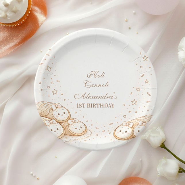 Plato De Papel Holi Cannoli Sweet Bakery 1st Birthday (Subido por el creador)