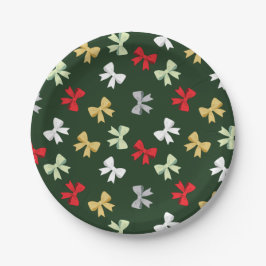Plato De Papel Holiday Bows