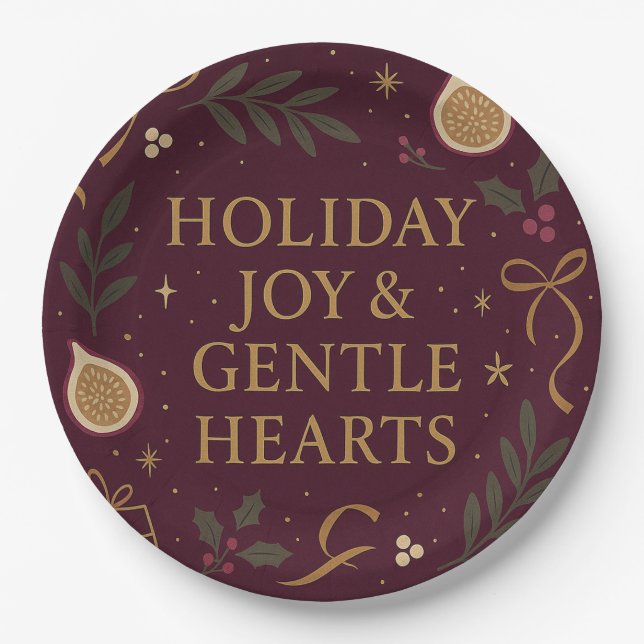 Plato De Papel Holiday Joy Paper Plate (Anverso)
