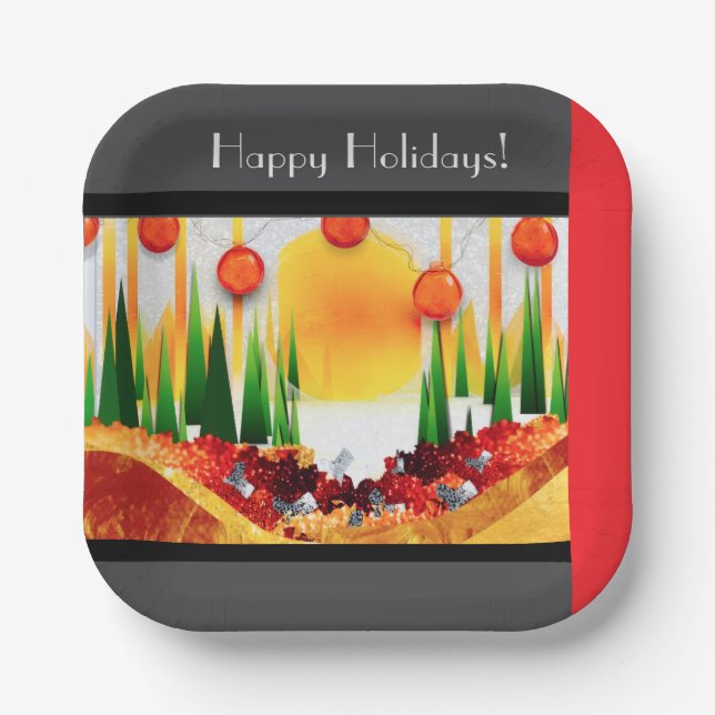 PLATO DE PAPEL HOLIDAY SUNSHINE WITHIN THE PINES :) (Anverso)