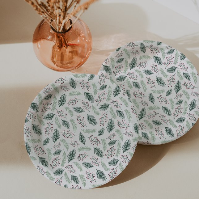 Plato De Papel Holly y Pine (Subido por el creador)