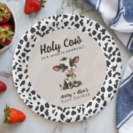 Plato De Papel Holy Cow Baby Shower