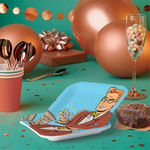 Plato De Papel Hombre De Cómic Con Teléfono Celular