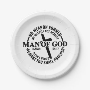 Plato De Papel Hombre de Dios, ningún arma que se forme contra mí