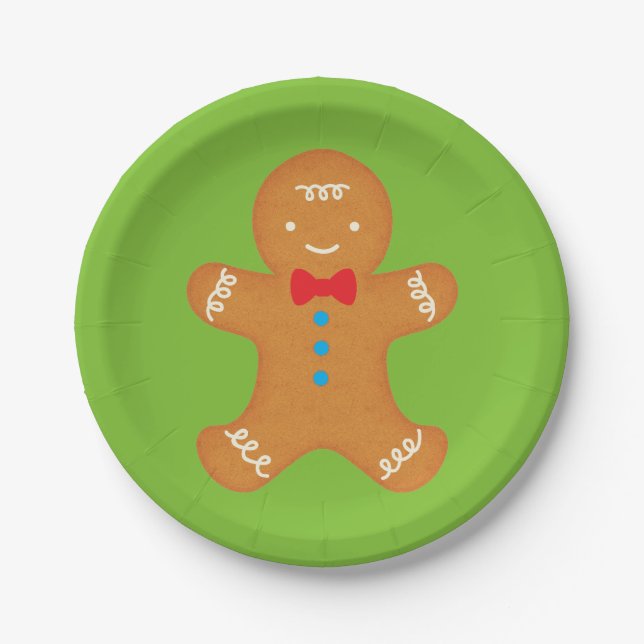 Plato De Papel Hombre de pan de jengibre (Anverso)