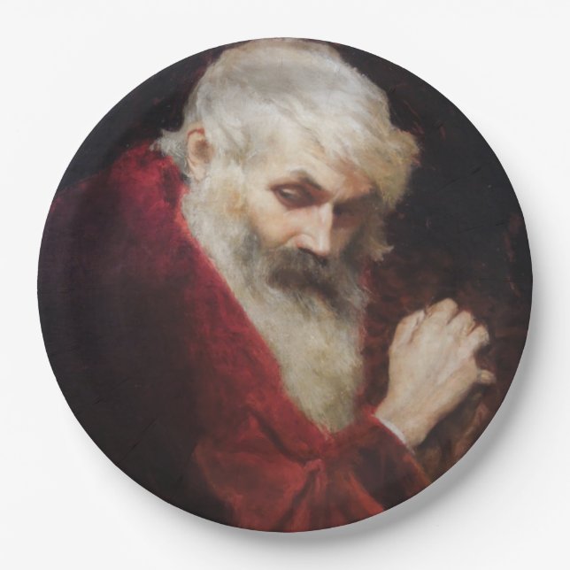 Plato De Papel Hombre mayor en un abrigo rojo (Santa Claus) (Navi (Anverso)