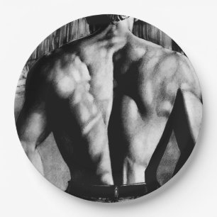 Plato De Papel Hombres Arte Genial Dibujo Hombre Musculación Lind