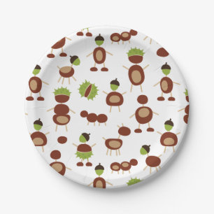 Plato De Papel Hombres castaño