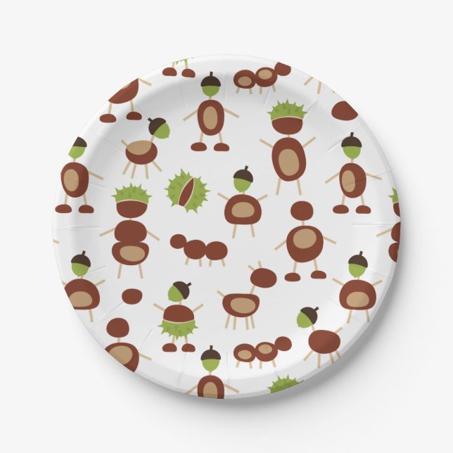 Plato De Papel Hombres castaño (Anverso)