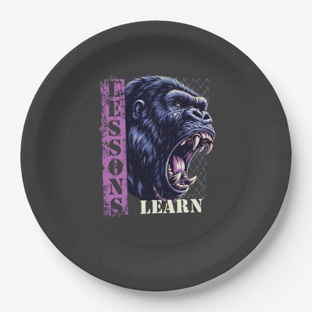 Plato De Papel Home/Kitchen Angry Gorilla Paper Plate (Anverso)