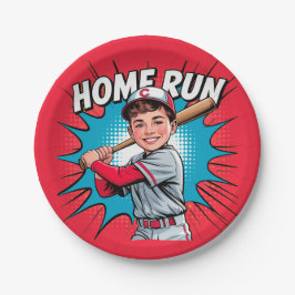 Plato De Papel Home Run Boy Baseball Birday Bash