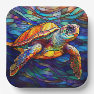 Plato De Papel Homenaje a la tortuga marina