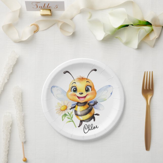 Plato De Papel Honey Bee (Boda)