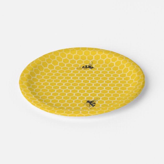 Plato De Papel Honey Comb Bee Keeper (Angular)