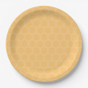 Plato De Papel Honeycomb Bumblebee Baby Shower