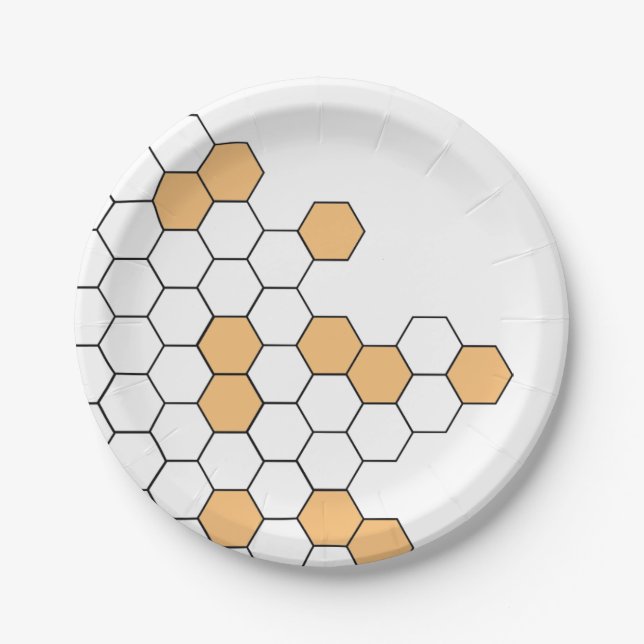 Plato De Papel Honeycomb moderno | Celebración (Anverso)