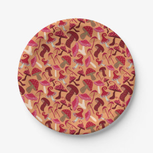 Plato De Papel Hongos Cute