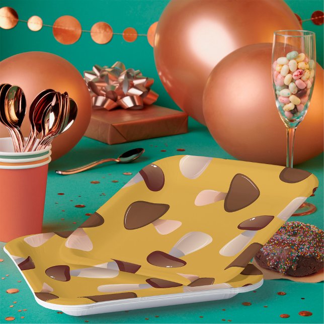 Plato De Papel Hongos marrones (Subido por el creador)