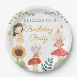 Plato De Papel Honor de cumpleaños de hadas encantadas