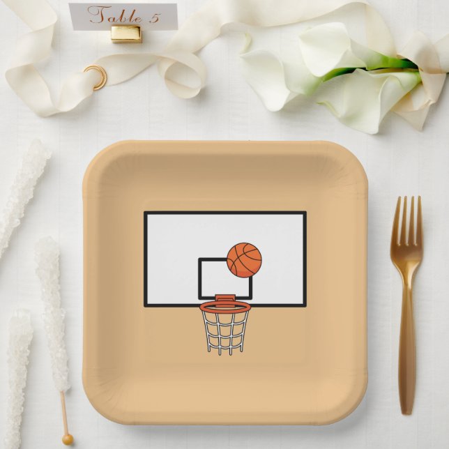 Plato De Papel Hoop de baloncesto (Boda)