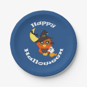 Plato De Papel Hoot Owl Halloween