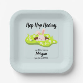 Plato De Papel Hop Hop Hooray Algunos Conejo Conejo Agujero Prime