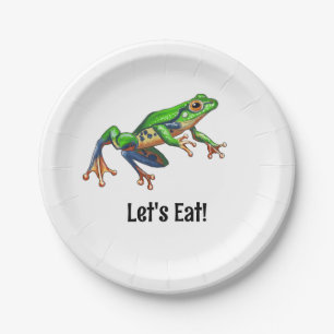 Plato De Papel Hop On Over Frog Birday