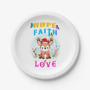 Plato De Papel Hope Faith Love