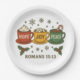 Plato De Papel Hope joy Peace and Cocoa